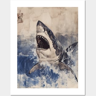 Vintage Japanese Shark 03 Posters and Art